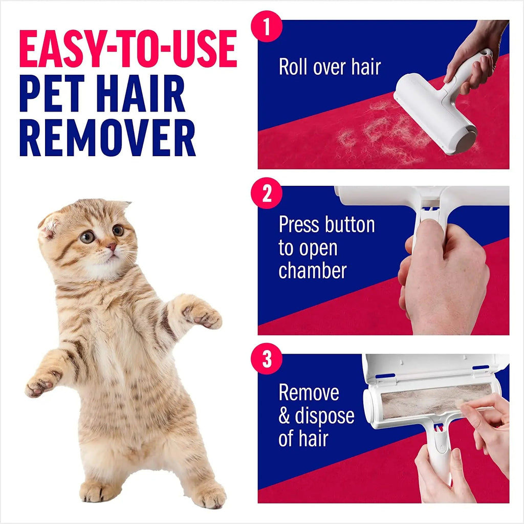 Self-Cleaning Pet Hair Remover Roller - Efficient Animal Fur Removal ToolHappy TailsHappy Tails