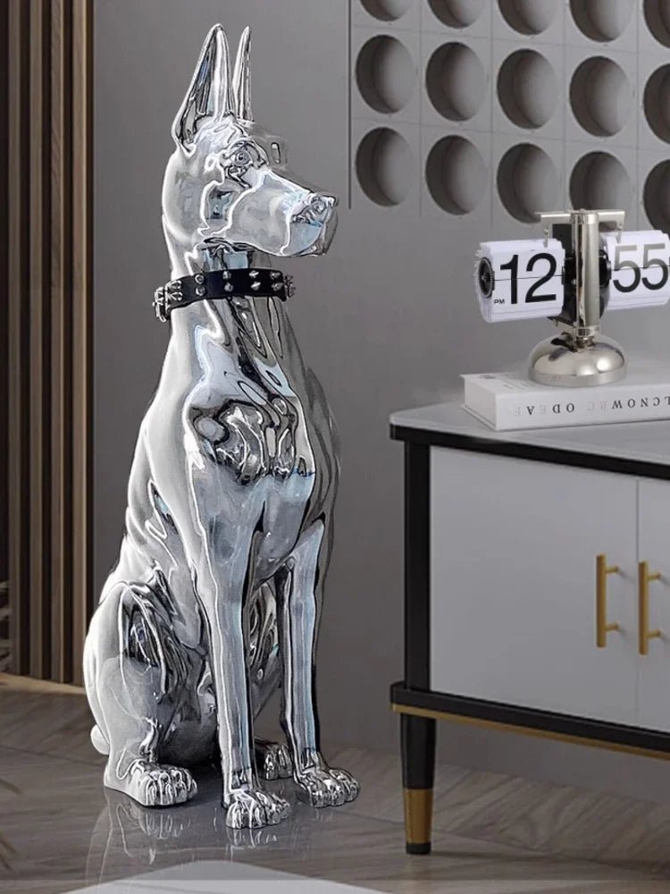 Dog Sculptures Statue Large Luxury Creative Figurines Modern Nordic Figurine Living Room Sculpture Sofa Beside Home DecorationHappy TailsHappy Tails