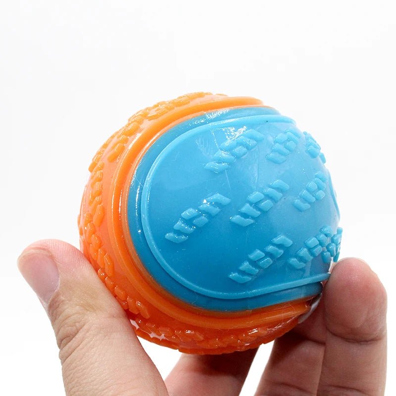 Dogs Interactive Toys Soft TPR Toys for Dog Pet Teeth Cleaning Bite Resistance Squeaky Dog Ball ToyHappy TailsHappy Tails