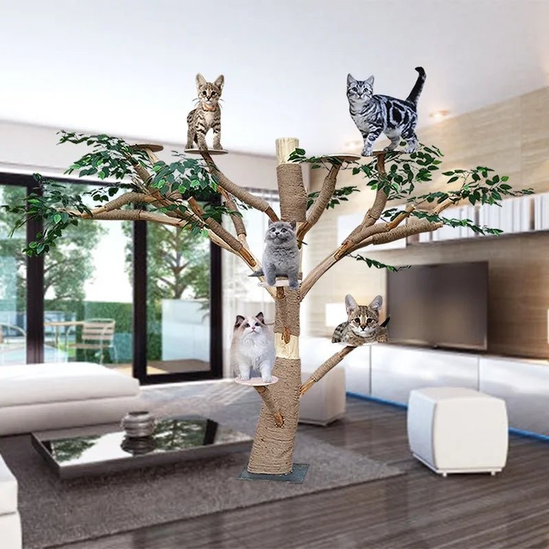 Cat Climbing Frame Sisal Scratches and Wear - resistant Cast Nest Tree Cat Scratching Post Strong Bearing Capacity Pet ProductsHappy TailsHappy Tails