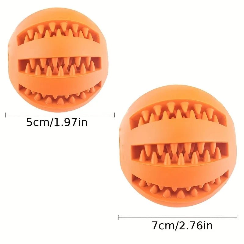 Dog Toy Ball, Nontoxic Bite Resistant Toy Ball for Pet Dogs Puppy Cat, Dog Pet Food Treat Feeder Chew Tooth Cleaning BallHappy TailsHappy Tails
