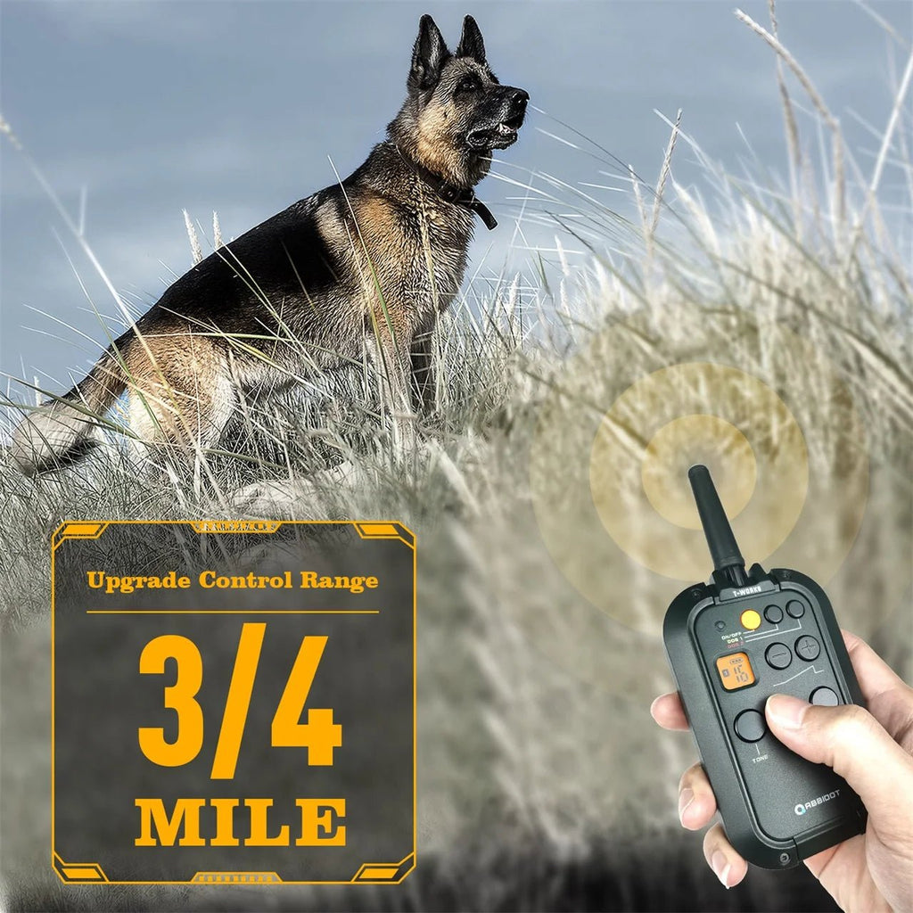 ABBIDOT T - WORKS Electric Shock Collar for Large Dog Training Collar 3/4 Mile Range No Bark Waterproof Rechargeable 920 StrapHappy TailsHappy Tails