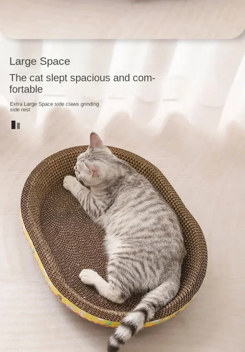 Cat Scratching Board Protect Furniture Grinding Claw Toys Oval Corrugated Paper Wear - resistant Cat Nest Cat AccessoriesHappy TailsHappy Tails