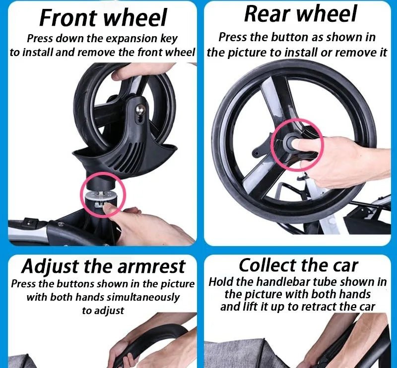 Foldable Dog Strollers 35KG Medium Luxury Dog Strollers Designer Cute Travel Outdoors Dogs Stroller Cheap Portable Pet SuppliesHappy TailsHappy Tails