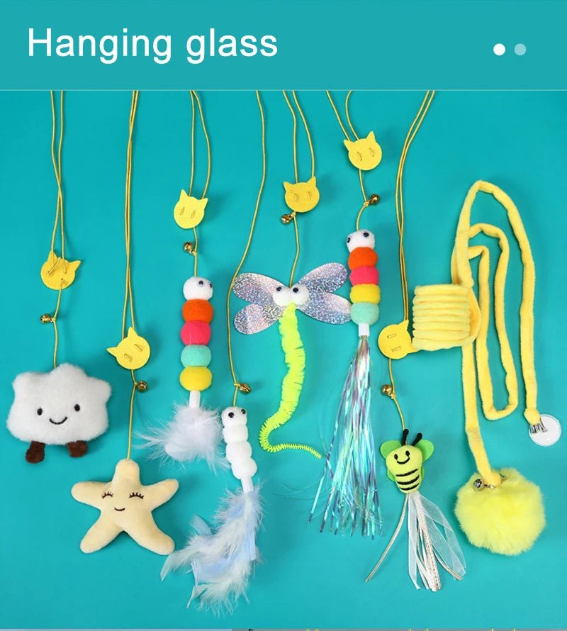 Simulation Cat Toy Cat Scratching Rope Feather Funny Kitten Playing Game Interactive Toy Retractable Hanging Door Pet Supplies - Happy Tails