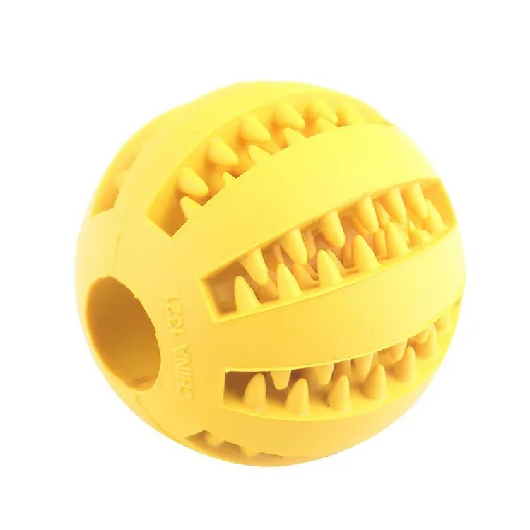 Dog Toy Ball, Nontoxic Bite Resistant Toy Ball for Pet Dogs Puppy Cat, Dog Pet Food Treat Feeder Chew Tooth Cleaning BallHappy TailsHappy Tails