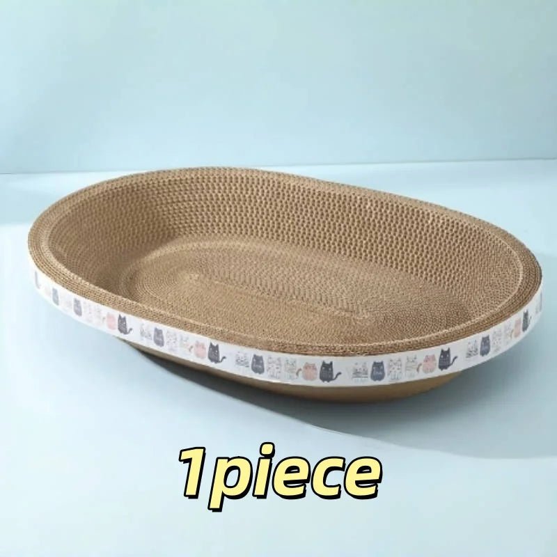 Corrugated Cat Scratcher Cat Scrapers Round Oval Grinding Claw Toys for Cats Wear-Resistant Cat Bed Nest Cat Accessories - Happy Tails